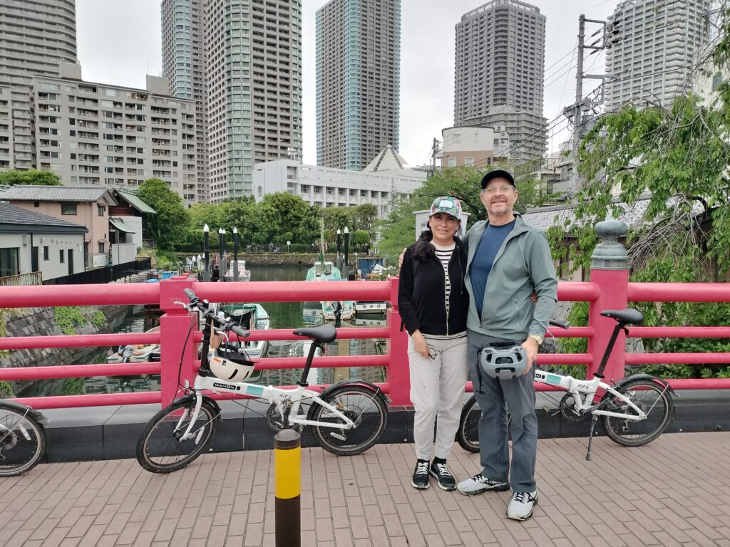 Tokyo Backstreets Bike Tour waterbus boat river cruiese cycling